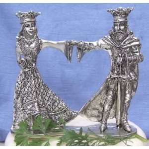 Arthur Guinevere Pewter Cake Topper 