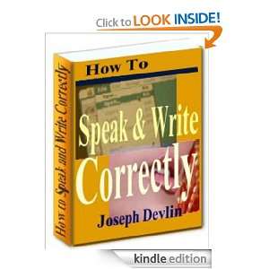   To Write And Speak Correctly Joseph Devlin  Kindle Store