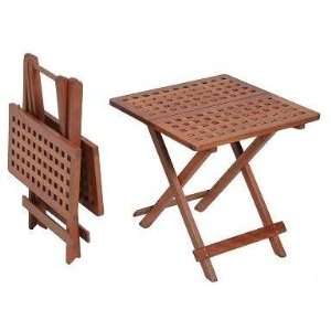   Keruing Wood Folding Table, Small Square Set Of 2