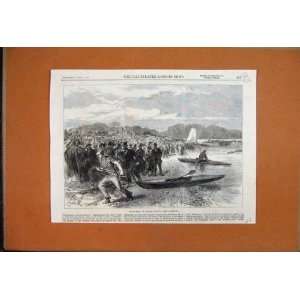  1867 Canoe Race Thames Ditton Saturday Afternoon Print 