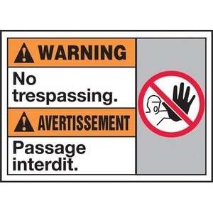  WARNING NO TRESPASSING (W/GRAPHIC) Sign   10 x 14 Aluma 