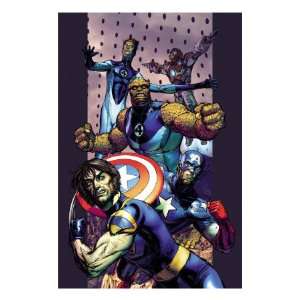 Ultimate Extinction #2 Cover Captain America, Thing, Mr. Fantastic 