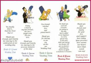 The Simpsons Wedding Favors Bookmarks Supplies Bridal  