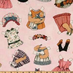  44 Wide Paper Dolls Clothing Pink Fabric By The Yard 