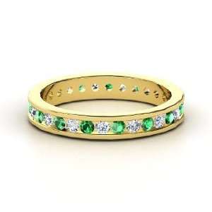  Alondra Eternity Band, 14K Yellow Gold Ring with Emerald 