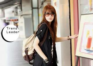 Korean Lady Girl Canvas Leather Hobo handbag backpack satchel shoulder 