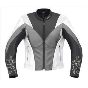  Alpinestars Stella Anouke Leather Jacket, White/Gunmetal 