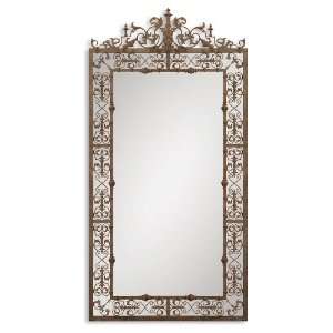   Inch Varese Wall Mounted Mirror Distressed Rust Brown w/ Aged Black