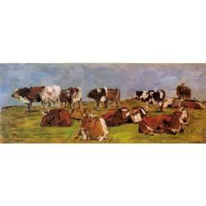   painting name Cows in a Field 1, By Boudin Eugène 