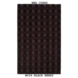  MER Cubes MC04 Black Berry 2 3 X 8 Runner Area Rug 