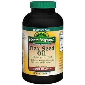  Finest Natural Flax Seed Oil 1300mg Softgels, 200 ea 
