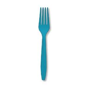  Turquoise Premium Plastic Forks 24 Pack Health & Personal 