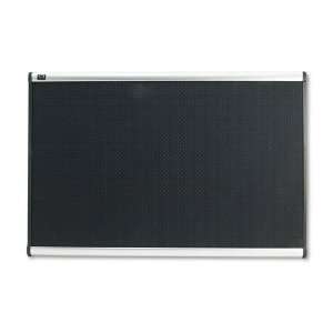    Embossed Bulletin Board, Hi Density Foam, 36 x 24, Black, Aluminum 