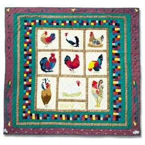   II Theme Rooster Quilt Luxury King 120x106 Arts, Crafts & Sewing