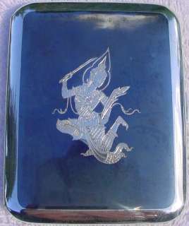 Vintage Royal Thai Air Force Sterling Silver Siam Cigarette Case 