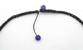 Purple Howlite Waxed Cotton Flower Necklace 21  