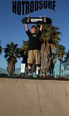   big pool in Ocean Beach , CA with his new HOTRODSURF skateboard