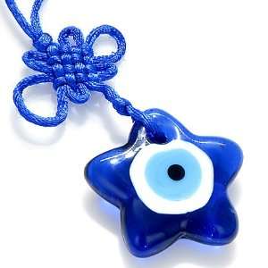   Evil Eye Protection Star And Celtic Knot Glass Charm 