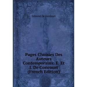   Et J. De Goncourt (French Edition) Edmond De Goncourt Books