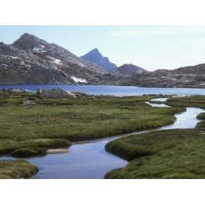  View of Bearpaw Lake with Inlet Stream in the Sierra 