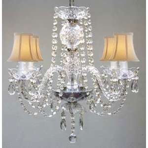  MURANO VENETIAN STYLE ALL CRYSTAL CHANDELIER W/ SHADES 