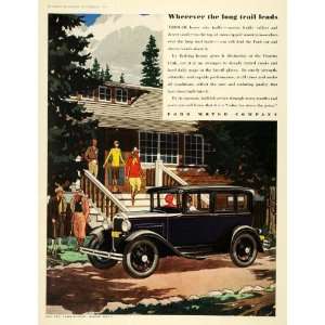  1930 Ad Ford Motor Co. Three window Fordon Sedan Cabin 