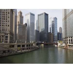 Chicago River and Wacker Drive, Chicago, Illinois, United States of 