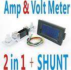 Blue LED Digital Amp Volt Combo Meter 200V 200A DC for HHO EV car 