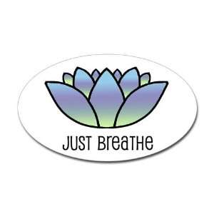 Just Breathe Sports Oval Sticker by  Arts 