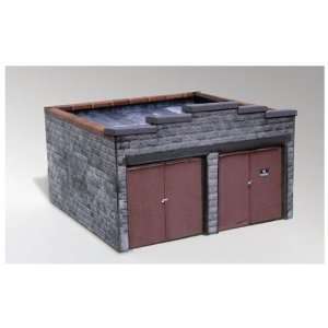  Clever Models N Scale 2 Bay Stone Block Garage Precision 