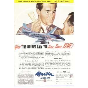  1947 Ad Martin Aircraft Airlines Gain You Time Businessman 