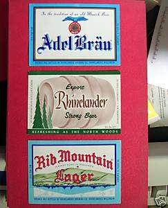 Beer Labels Adel Brau Rib Mountain Rhinelander Lager  
