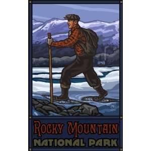  Northwest Art Mall Rocky Mountain National Park Snowshoer Painting 