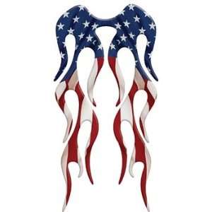 Motorcycle Fender USA American Flag Flame decal (Rear or Short Fender 