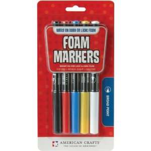  American Crafts Foam Markers Broad Point Set #1, Black 