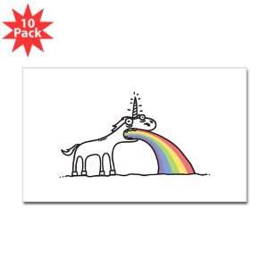   (Rectangle) (10 Pack) Unicorn Vomiting Rainbow 