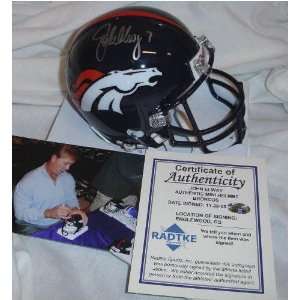  John Elway Denver Broncos Autographed Mini Helmet Sports 