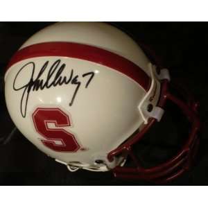 Autographed John Elway Mini Helmet   Stanford Cardinals  