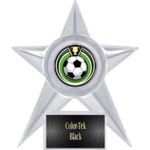 Soccer Stellar Ice 7 Trophy CLEAR STAR/BLACK TEK PLATE   ECLIPSE MYLAR 