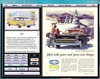 Tri Chevy Ads & Videos CD ROM 1955 1956 1957 chevrolet  