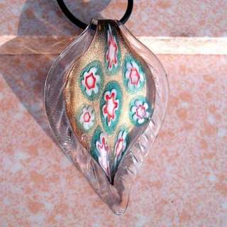 murano firework color leaves Glass Pendant Necklace 59  