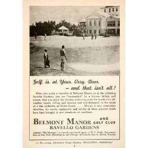  1947 Ad Belmont Manor Golf Club Ravello Gardens Bermuda 