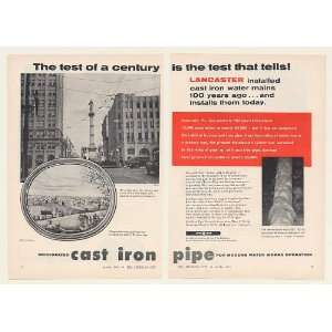  1954 Lancaster PA Cast Iron Water Pipe 100 Years 2 Page 