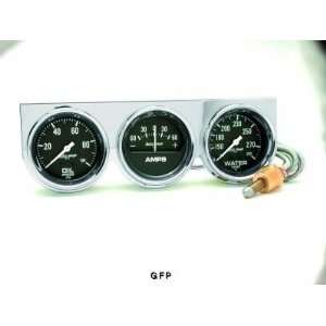    2395 2 5/8 Gauge Console   Oil / Amp / Water   Chrome Automotive