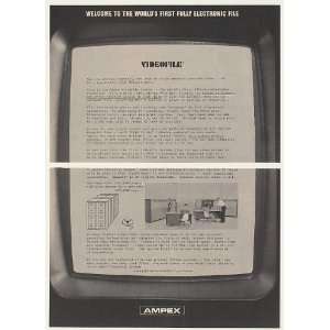  1966 Ampex Videofile Electronic Filing System 2 Page Print 