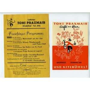  Toni Praxmair Cafe & Bar Brochure & Program Kitzbuhel 