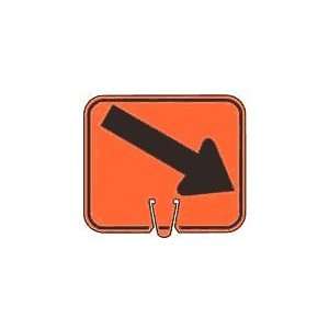 Arrow Down/right   Snap on traffic cone sign, MaterialReflective 