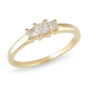   Yellow Gold Diamond 3 Stone Ring, (.25 cttw G H Color, I1 I2 Clarity