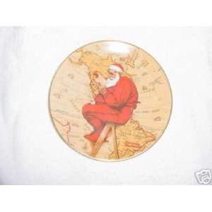   Gorham Rockwell Santa Plans His Vist Collector Plate 