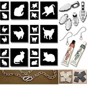  18 Silver Dichroic Ally Cat Jewelry Design Kit & Aanraku 